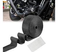 Nastro di protezione dal calore per scarico 15M X 5CM: nastro di tenuta per scarico resistente al calore con 15 fascette in acciaio inox nastro termico nastro di scarico benda di protezione dal calore