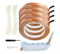 Nastro di rame con base nera per vetrate e lavori di bricolage, 4 rotoli da 36 yard, larghezza 3/16 pollici, spessore 1,25 mil, adesivo