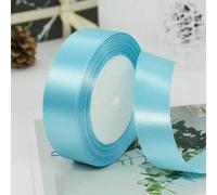 Nastro di raso 10/15/20/25/40/50 mm, 25 iarde/rotolo per matrimoni, compleanni, feste, fai da te, confezioni regalo, Natale, Halloween, artigianato - 11 - azzurro cielo - 25 mm