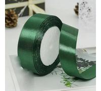 Nastro di raso 10/15/20/25/40/50 mm, 25 iarde/rotolo per matrimoni, compleanni, feste, fai da te, confezioni regalo, Natale, Halloween, artigianato, 49 mm, verde scuro, 10 mm
