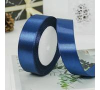 Nastro di raso 10/15/20/25/40/50 mm, 25 iarde/rotolo per matrimoni, compleanni, feste, fai da te, confezioni regalo, Natale, Halloween, artigianato, 38 mm, blu scuro, 40 mm