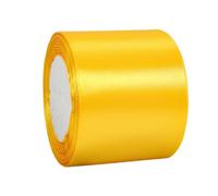 Nastro di Raso 75mm Oro Giallo, 22 Metri Nastro Doppio Raso per Artigianato, Natale, Decorazioni, Confezioni Regalo, Feste di Compleanno, Matrimoni, Bomboniere