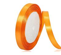 Nastro di Raso Arancione 10mm, 22Metri Arancione Nastro in Tessuto Nastro Satinato per Confezioni Regalo, Bomboniere, Artigianato, Fiocchi per Capelli, Bouquet da Sposa