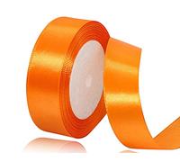 Nastro di Raso Arancione 25mm, 22Metri Arancione Nastro in Tessuto Nastro Satinato per Confezioni Regalo, Bomboniere, Artigianato, Fiocchi per Capelli, Bouquet da Sposa