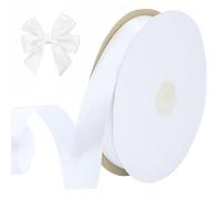 Nastro di raso bianco, 91 m x 25 mm, nastrino per bomboniere, nastro per pacchi regalo, per compleanno, anniversario, artigianato, cucito, invito, decorazione di abbigliamento
