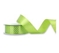 Nastro di raso con pois da 25 mm x 25 m, a scelta di colori in 12/25 mm, non stinge e lavabile, nastro per matrimonio, nastro per confezioni regalo, decorazione fai da te, verde chiaro/mughetto 550