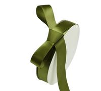 Nastro di raso da 100 yard, per regali, per Natale, matrimonio, San Valentino, battesimo, compleanno, festa, regalo, 15 mm, verde militare