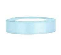 Nastro di raso da 25 m, 12 mm di larghezza, colore: azzurro