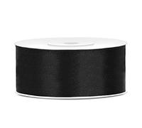 Nastro di raso da 25 m, nero, larghezza 25 mm