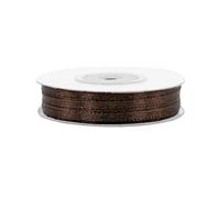 Nastro di raso da 3 mm x 50 m, colore a scelta in 3/6/12/18/25/38/50/75/100 mm, non stinge e lavabile, nastro per matrimonio, nastro per confezioni regalo, decorazione fai da te, marrone scuro 875