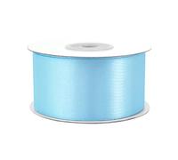 Nastro di raso da 38 mm x 25 m, colore a scelta in 3/6/12/18/25/38/50/75/100 mm, non stinge e lavabile, nastro per matrimonio, nastro per confezioni regalo, decorazione fai da te, azzurro 311