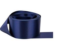 Nastro di raso double face, dimensioni 38, 50 mm x 3, 5,10 m, molti colori (50 mm - 3 m, blu navy)