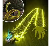 Nastro di raso Dragon Poi Cool LED Light Up Dragon Poi, streamer Dragon Poi for danza e fitness all'aperto(Yellow,6m)