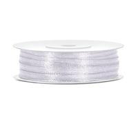 Nastro di raso, larghezza: 3 mm; lunghezza: 50 m (bianco)