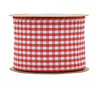 Nastro di raso, nastro di organza, Nastro a quadretti bianco e nero, 100% poliestere, bordo intrecciato, 5 m, nastro scozzese(38mm)