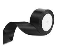 Nastro di raso nero largo 40 mm e lungo 23 m - Per decorazione di regali - Per palloncini, matrimoni, battesimi e compleanni, San Valentino, confezione regalo