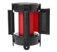 Nastro di segnalazione retrattile da 5 m - Nastro di avvertimento for il controllo della folla da montare a parete for code all'aperto, pali di sostegno e cordoni(Red)