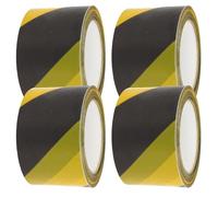 Nastro di segnalazione rosso e bianco, Nastro segnaletico di pericolo rosso bianco giallo nero 200 m 500 x 70 mm singolo o confezione da 4(4 x Yellow-Black,200 m)