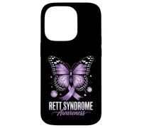 Nastro di sensibilizzazione alla sindrome di Rett con supporto a farfalla Custodia per iPhone 14 Pro
