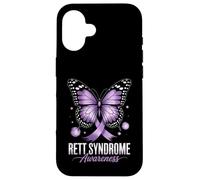 Nastro di sensibilizzazione alla sindrome di Rett con supporto a farfalla Custodia per iPhone 16