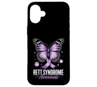 Nastro di sensibilizzazione alla sindrome di Rett con supporto a farfalla Custodia per iPhone 16 Plus
