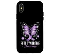 Nastro di sensibilizzazione alla sindrome di Rett con supporto a farfalla Custodia per iPhone X/XS