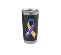 Nastro di sensibilizzazione del cancro della vescica blu giallo combattente Chemo Bicchiere termico in acciaio inox doppia parete