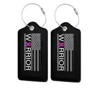 Nastro di sensibilizzazione per i guerrieri del cancro ai testicoli con bandiera degli Stati Uniti, etichette per bagagli in pelle con copertura per la privacy, carta d'identità per uomini e donne i