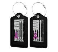 Nastro di sensibilizzazione per i guerrieri del cancro ai testicoli con bandiera degli Stati Uniti, etichette per bagagli in pelle con copertura per la privacy, carta d'identità per uomini e donne i