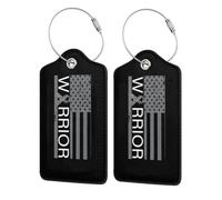 Nastro di sensibilizzazione per i guerrieri del cancro neuroendocrino, bandiera degli Stati Uniti, etichette per bagagli in pelle con copertura per la privacy, carta d'identità per uomini e donne in