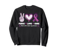 Nastro di sensibilizzazione per Il Mese del Cancro al Pancreas Peace Love Cure Felpa