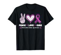 Nastro di sensibilizzazione per Il Mese del Cancro al Pancreas Peace Love Cure Maglietta