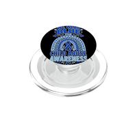 Nastro di sensibilizzazione sugli abusi sui minori con grafica arcobaleno blu PopSockets PopGrip per MagSafe