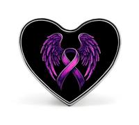 Nastro di sensibilizzazione sul cancro al seno, ali d'angelo, cuore, spille da bavero, spille divertenti, spille, bottoni, cappelli, vestiti, accessori per uomo e donna