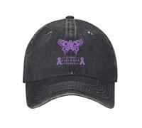 Nastro di Sensibilizzazione sulla Violenza Domestica in Famiglia, Fiore E Farfalla Unisex Visiera Baseball Cappellino Casual Trucker Cappellino Traspirante Cappellini da Baseball per Estivo Sport