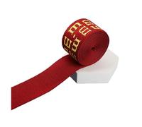 Nastro di seta 1/2/5 iarde 38 mm nastro stampato multicolore modello alfanumerico cinghie zaino cucito cintura borsa fai da te alla moda nastri jacquard per Decorazione(Red-02,1yard)