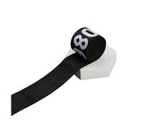 Nastro di seta 1/2/5 iarde 38 mm nastro stampato multicolore modello alfanumerico cinghie zaino cucito cintura borsa fai da te alla moda nastri jacquard per Decorazione(Black-01,1yard)