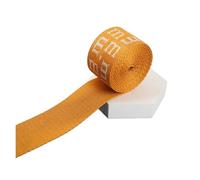 Nastro di seta 1/2/5 iarde 38 mm nastro stampato multicolore modello alfanumerico cinghie zaino cucito cintura borsa fai da te alla moda nastri jacquard per Decorazione(Yellow-01,5yards)