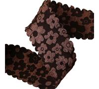 Nastro di seta Nastro con fiori e bordo ondulato, fai da te, fiocchi, accessori for capelli, materiali for realizzare lavori artigianali, nastro fatto a mano, 10 metri per Decorazione(Coffee,25MM)