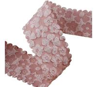 Nastro di seta Nastro con fiori e bordo ondulato, fai da te, fiocchi, accessori for capelli, materiali for realizzare lavori artigianali, nastro fatto a mano, 10 metri per Decorazione(Pink,25MM)