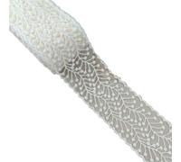 Nastro di seta Tessuto in pizzo ricamato con fiocco in garza beige, cucito fai da te, decorazione for matrimonio, confezione regalo, copricapo, artigianato per Decorazione(Color3)