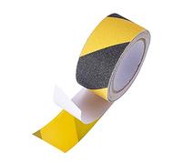 Nastro di sicurezza antiscivolo, 50 mm x 5 m, nastro abrasivo con presa forte per scale per scale per passerella per ambienti interni ed esterni, gradini (giallo e nero)
