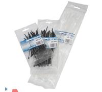 Nastro di sicurezza nero 2,5 x 100 mm, 100 pezzi, ideale per organizzare e fissare cavi e oggetti in casa e in ufficio.