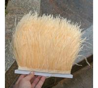 Nastro di stoffa per decorazioni da sposa, gonna, festa, 1/5/10 metri, con frange di piume di struzzo naturali, per donne, champagne scuro_a-5 metri