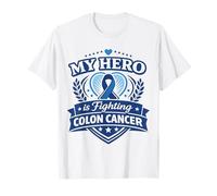 Nastro di Supporto Blu per la consapevolezza del Cancro al Colon Maglietta