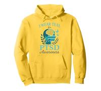 Nastro di supporto per il mese di sensibilizzazione sul disturbo da stress post-traumatico I Wear Teal per giugno Felpa con Cappuccio