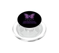 Nastro di supporto per la consapevolezza della demenza con farfalla viola PopSockets PopGrip per MagSafe