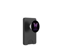Nastro di supporto per la consapevolezza della demenza con farfalla viola PopSockets PopWallet per MagSafe