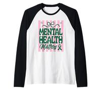 Nastro di Supporto per la consapevolezza della Salute mentale Maglia con Maniche Raglan
