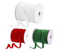 Nastro di velluto 3 rotoli da 50 yard decorativo fai -da -te decorativo solido nastro natalizio per avvolgimento regalando ghirlanda natale, stile 1 per avvolgimento regalo
